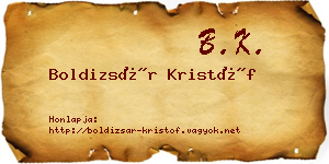 Boldizsár Kristóf névjegykártya