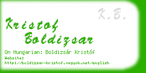 kristof boldizsar business card